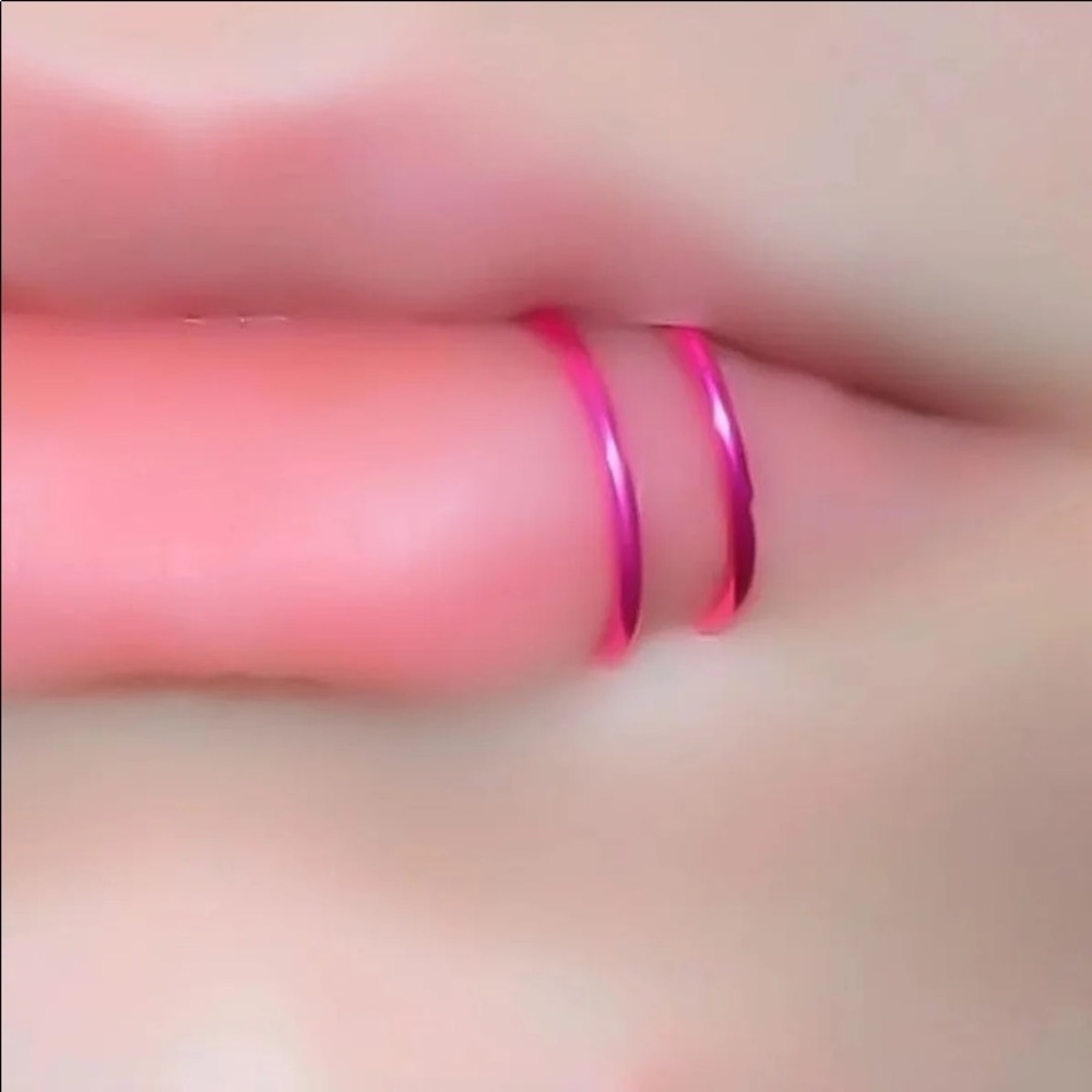 10 PACK! Hot Pink Fake Lip Ring Clip On Double Hoop Faux Cheater Piercing